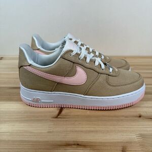 Nike Air Force 1 Retro Low Linen Canvas Mens 6 Women's 7.5 tan pink white